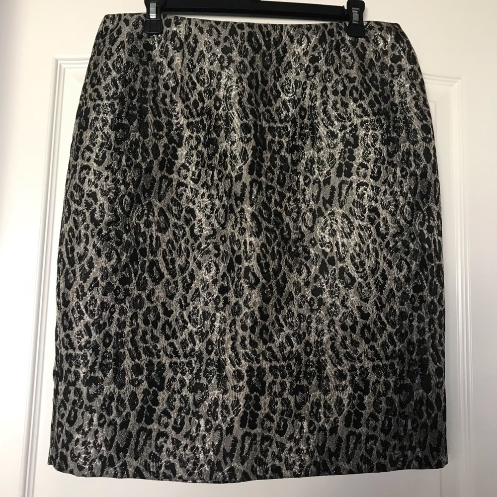 Black & Silver Leopard Skirt